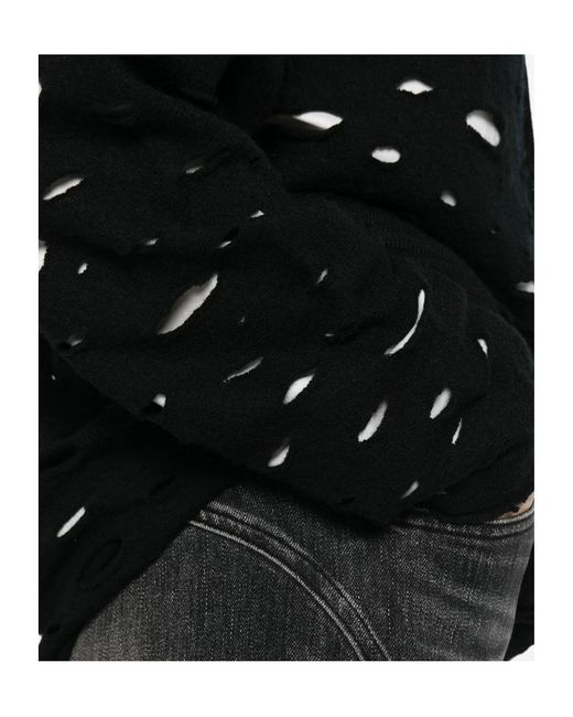 R13 Black Distressed Button-Up Cardigan