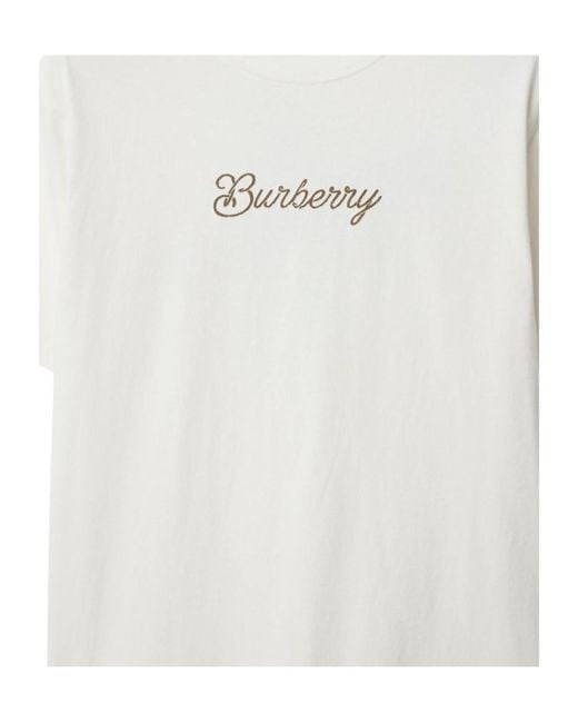 Burberry White Surfer Knight Crewneck T-Shirt for men