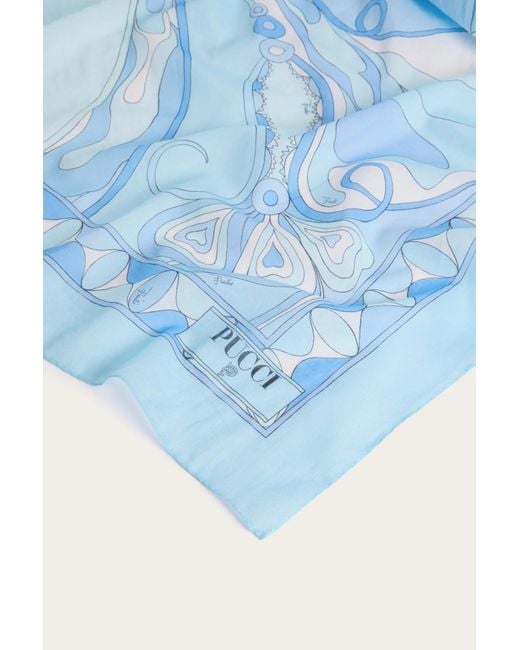 Emilio Pucci Blue Pucci Orchidee Printed Pareo