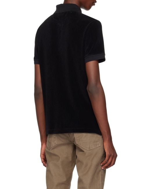 Tom Ford Black Towelling Polo Shirt for men