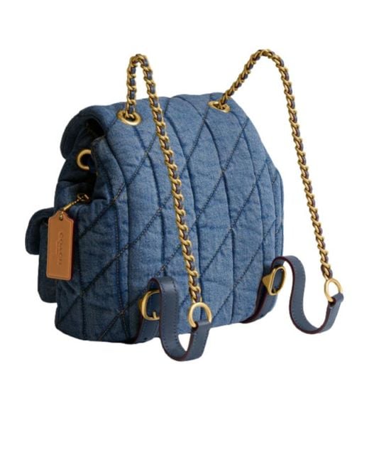 COACH Blue Tabby Quilted Backpack