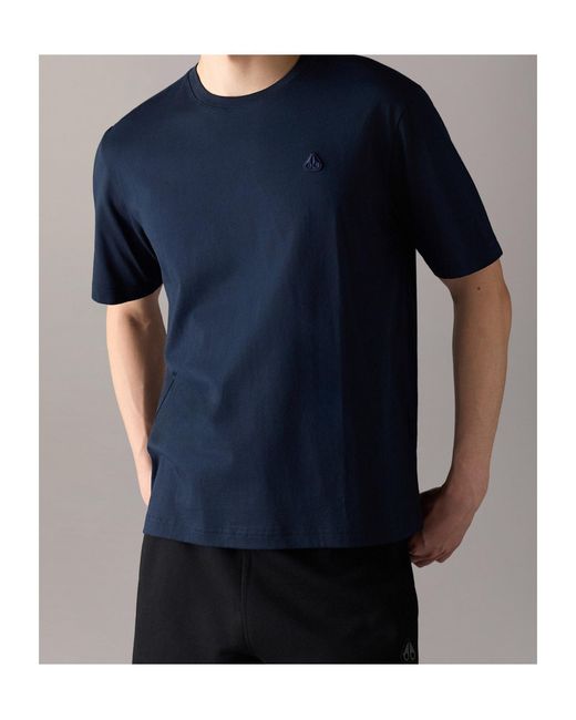 Moose Knuckles Blue Yul Classic T-Shirt for men