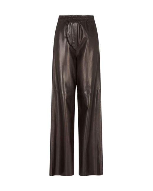Giorgio Armani Brown Elasticated Wide-Leg Trousers