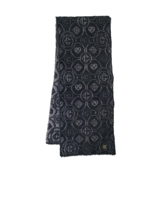 Casablanca Black Fluffy Monogram Mohair Scarf for men