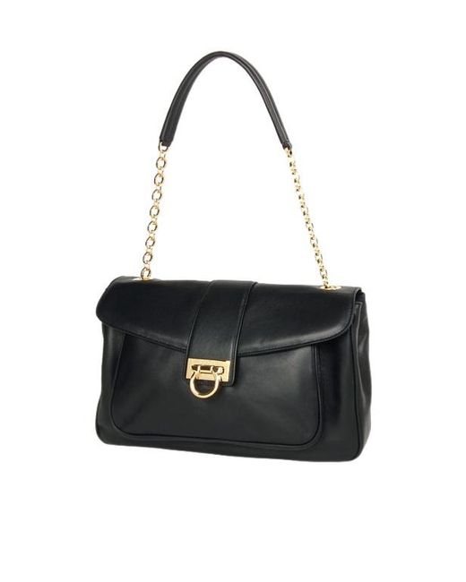 Ferragamo Black Logo Shoulder Bag