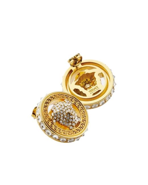 Versace Metallic Medusa Embellished Earrings