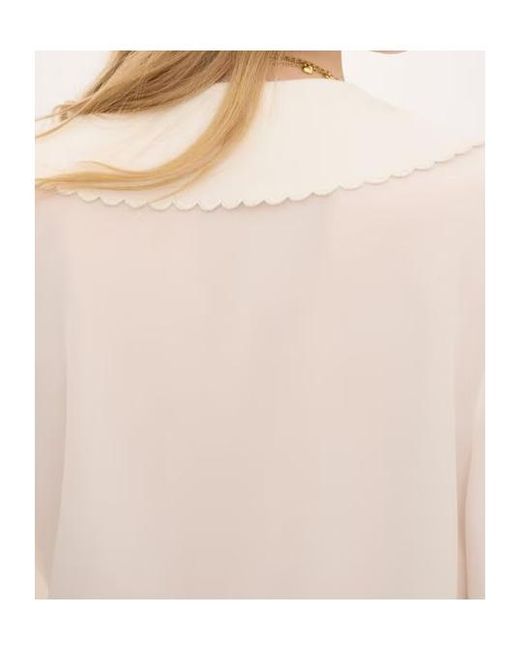 Chloé White Chloé Scalloped Collar Shirt