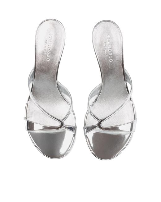 Scarosso White Pauli Kitten Heel Sandals