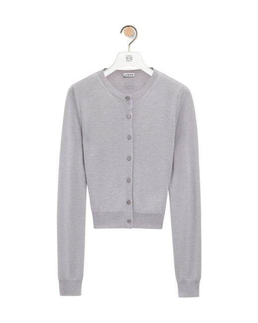 Loewe Gray Draped Knitted Cardigan