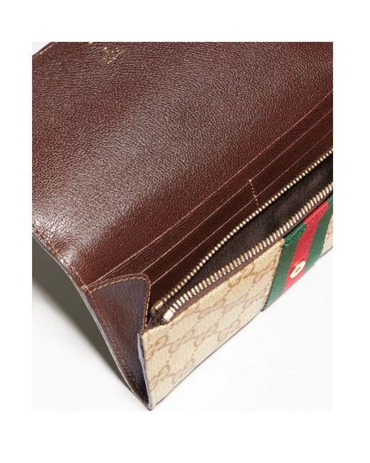 Gucci White Web Striped Long Wallet