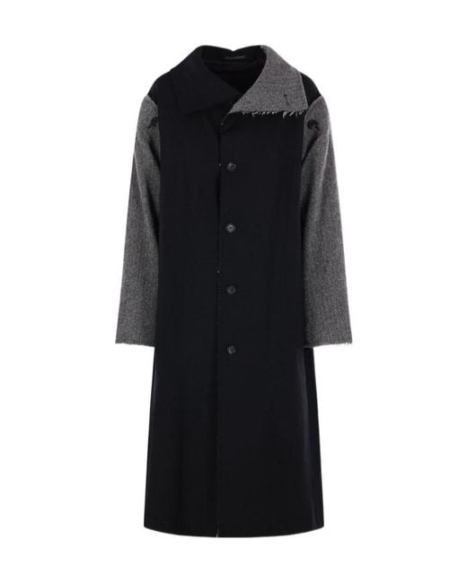Yohji Yamamoto Black Single-Breasted Coat