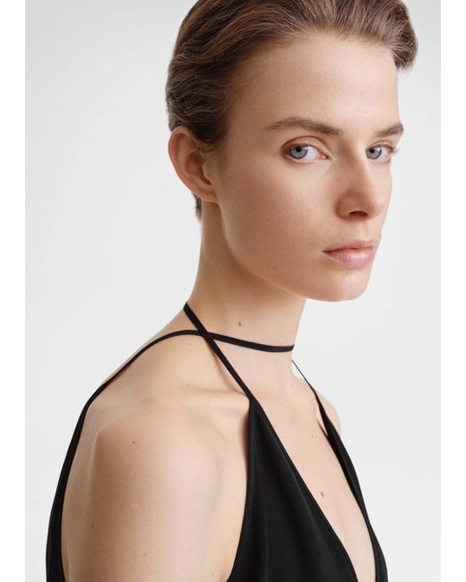 Totême Black Totême Double Halterneck Silk Top