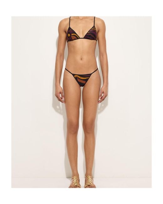 Emilio Pucci Brown Marmo Print Bikini Top
