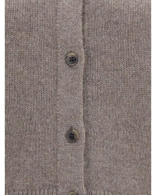 Lisa Yang Brown Zirelle Ribbed Knit Cardigan