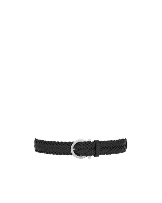 Ferragamo White Ferragamo Eyewear Braided Leather Belt for men