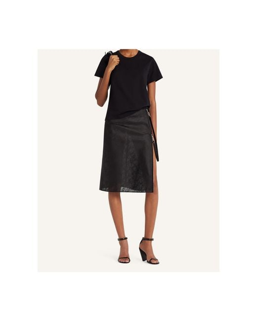 Courreges Black Courrèges Logo Patch Crewneck T-Shirt