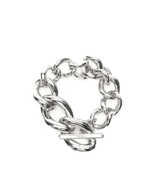 Acne Metallic Chunky Chain Bracelet for men