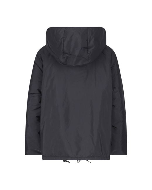Prada Blue Button-Up Hooded Jacket