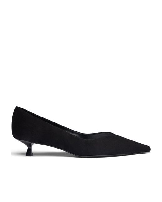 Stuart Weitzman Black Eva Pointed Low Heels