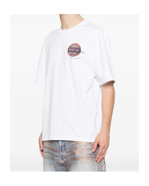 Martine Rose White Logo Printed Crewneck T-Shirt for men