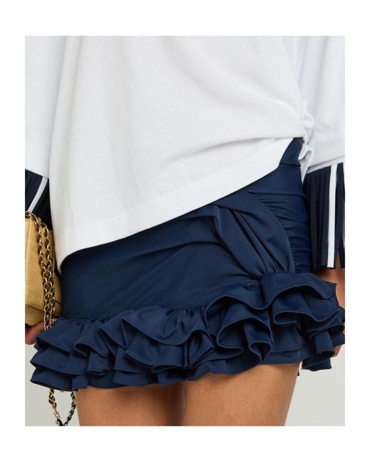 Jacquemus Blue Ruffled Mini Skirt