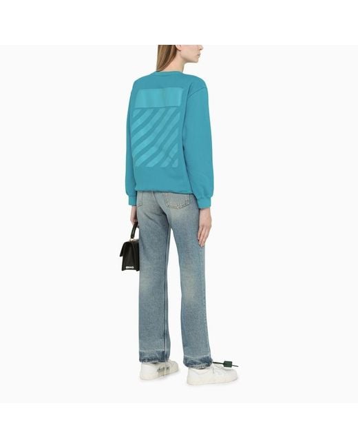 Off-White c/o Virgil Abloh Blue Diag-Stripe Print Sweatshirt