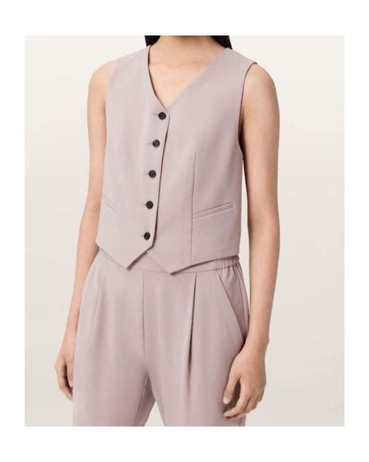 AllSaints Pink Aleida Lightweight Tri Waistcoat