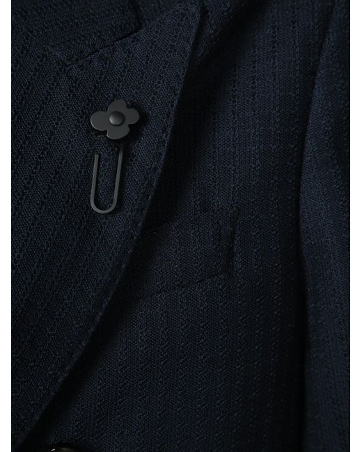 Lardini Blue Double-Breasted Blazer Jacket for men