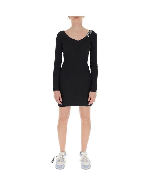 Off-White c/o Virgil Abloh Black Arrow Tape Detail Mini Dress