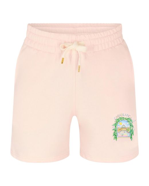 Casablanca Natural Printed Drawstring Shorts for men