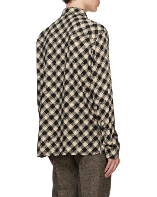 AMI Gray Ami Check Printed Twill Shirt for men