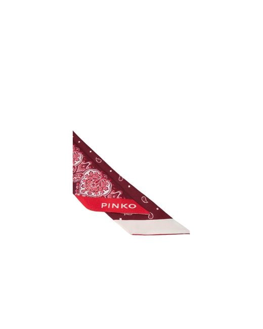 Pinko Red Floral Paisley Print Thin Scarf