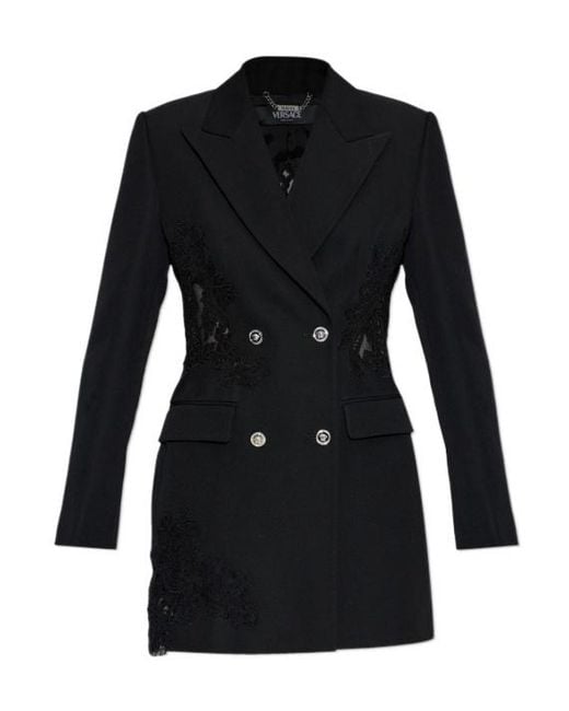 Versace Black Double Breasted Tailored Blazer