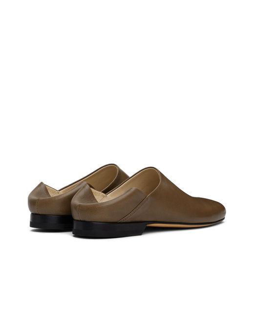 Lemaire Brown Leather Slippers