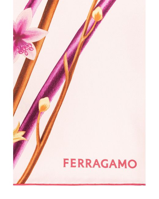 Ferragamo Pink Logo Scarf