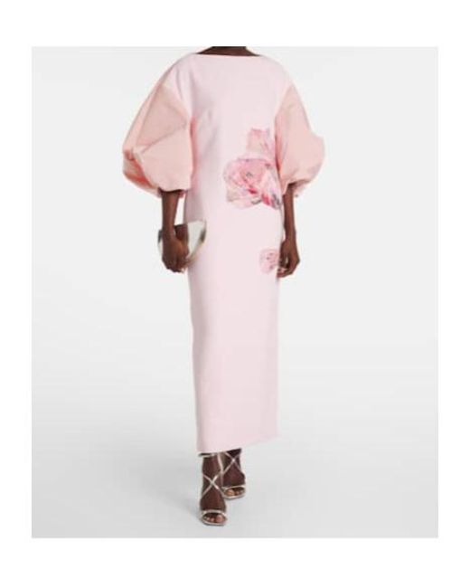 Safiyaa Pink Embroidered Midi Dress