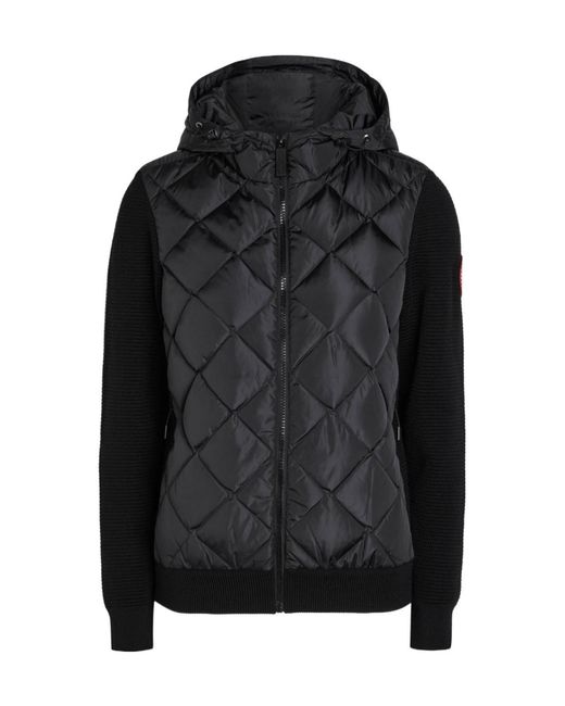 Canada Goose Black Hybridge Quilted Shell And Wool Jacket