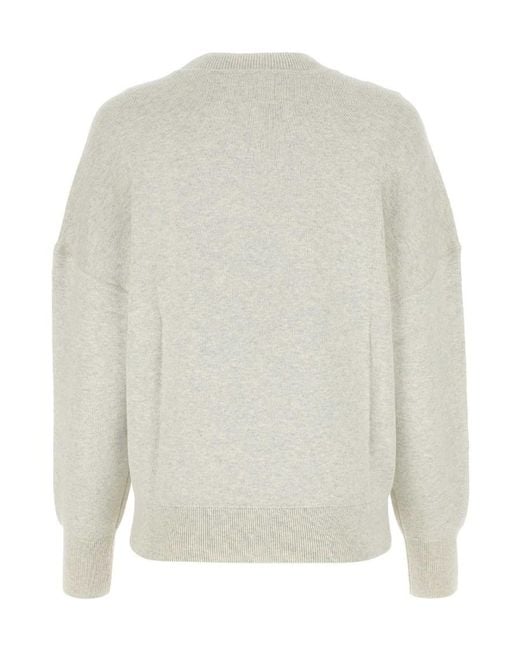 Isabel Marant White Isabel Marant Étoile Logo-Intarsia Crewneck Jumper