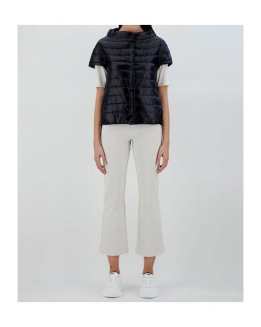 Herno Blue Short-Sleeve Quilted Jacket