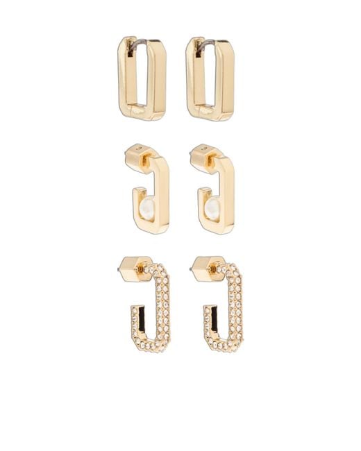 AllSaints Metallic Geometric Huggie Earrings Set