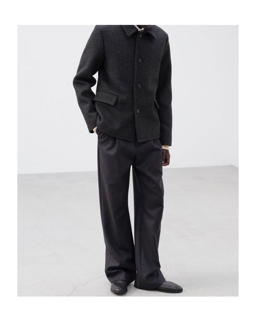 Auralee Black Button-Up Coat for men