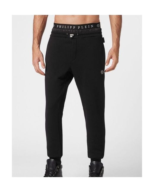 Philipp Plein Black Loose Waist And Foot Sweatpants for men