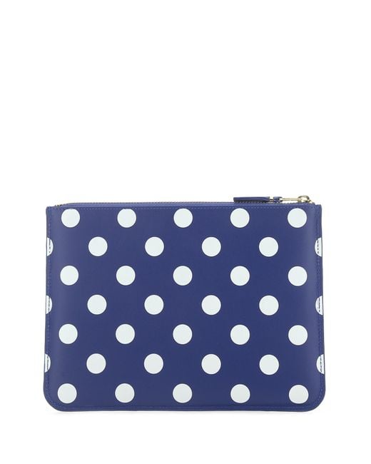 Comme des Garçons Blue Comme Des Garçons Wallet Polka Dot Clutch Bag for men