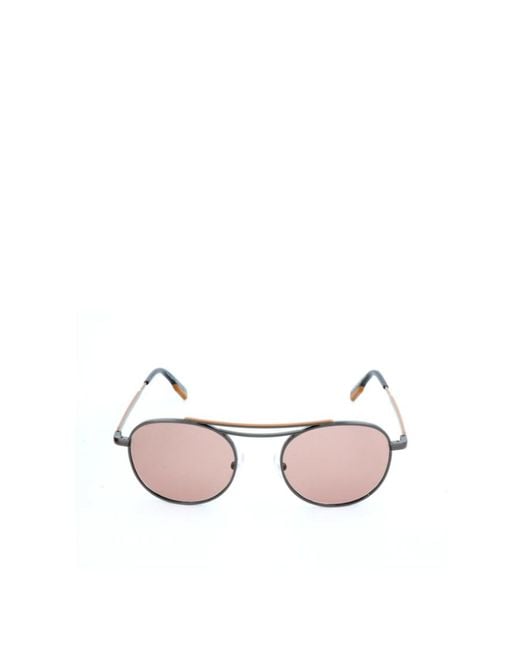 Zegna Pink Oval Frame Sunglasses for men