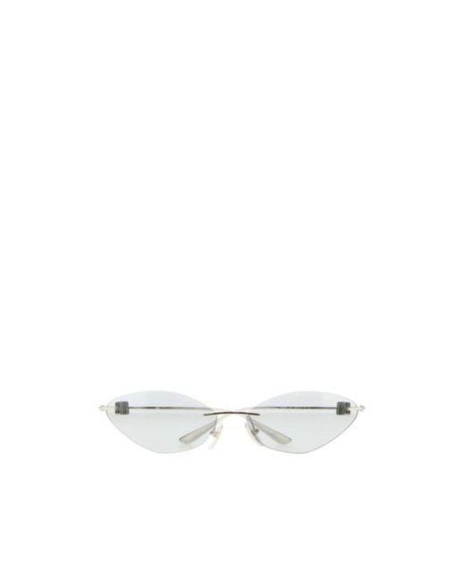 Balenciaga White Geometric Sunglasses