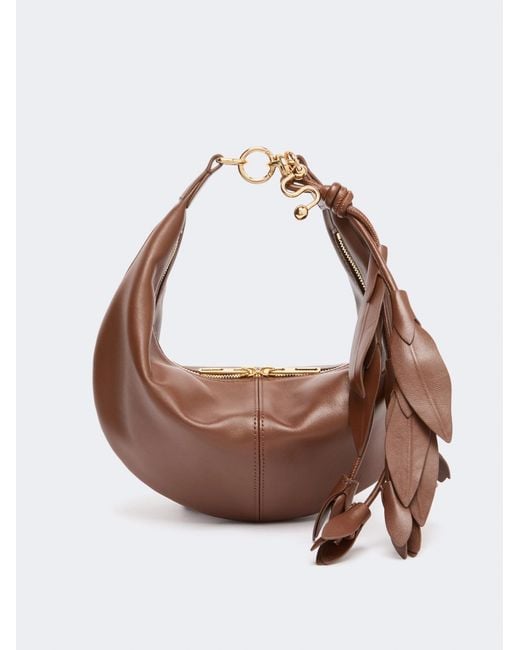 Sportmax Brown Tassel-Detail Leather Shoulder Bag