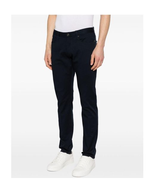 Emporio Armani Black Logo-Plaque Trousers for men