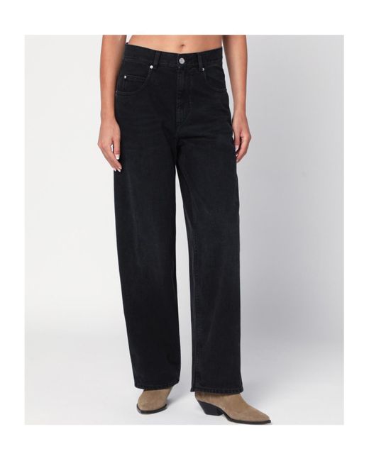 Isabel Marant Black Faded-Effect Jeans