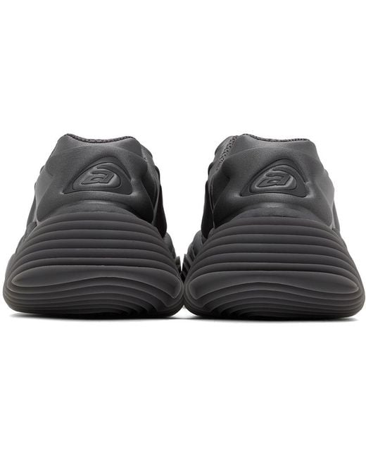 Alexander Wang Gray Vortex Metallic Low-Top Sneakers