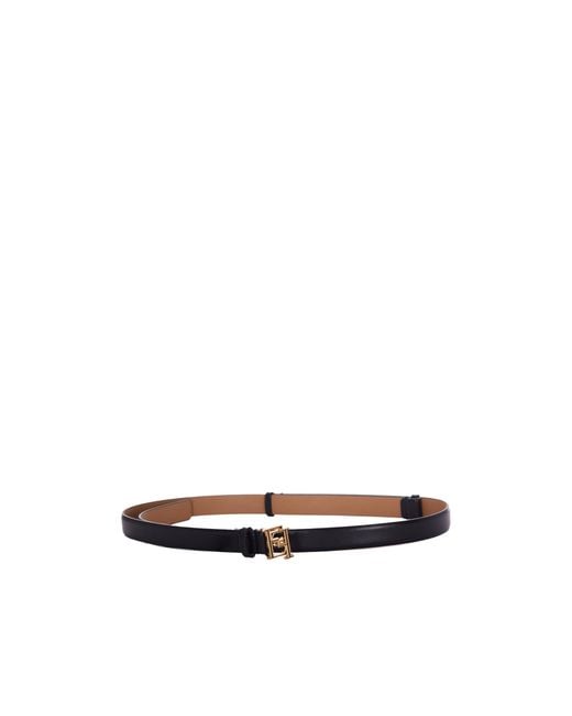 Elisabetta Franchi White Logo Plaque Belt